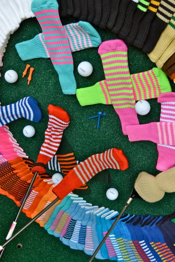 Neon Pink and Light Rose Pink Club Sock Golf Headcover